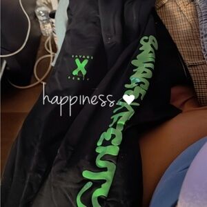 Savage X Fenty Black Onesie with Green Logo